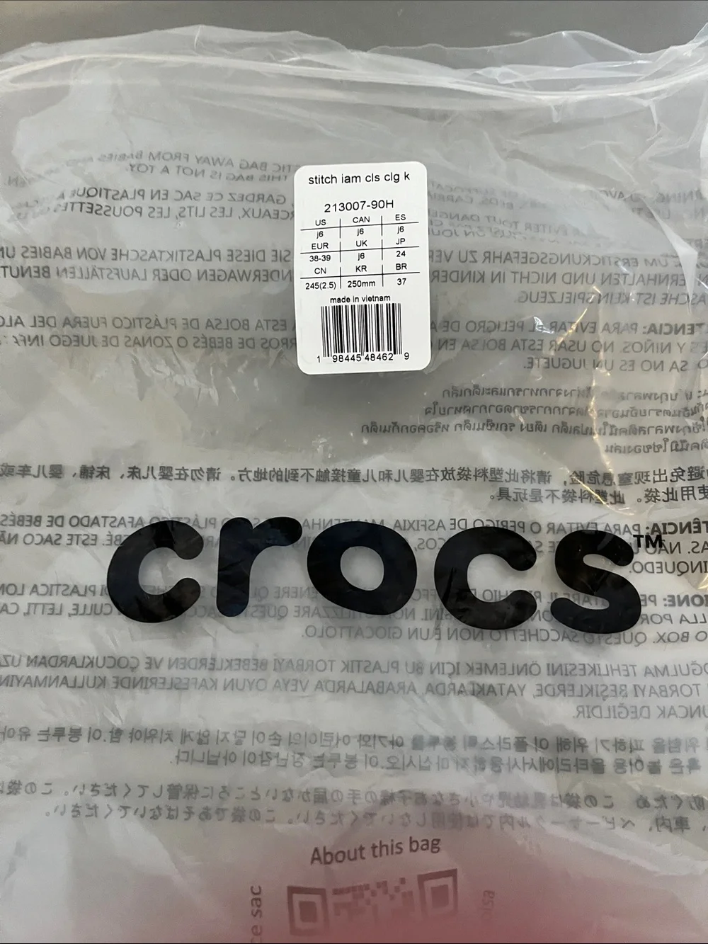 CROCS Kids' Stitch-Themed Clogs with Character Jibbitz